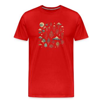 Beauté de la nature - T-shirt bio Premium Homme - rouge - Devant - Damien (186cm)