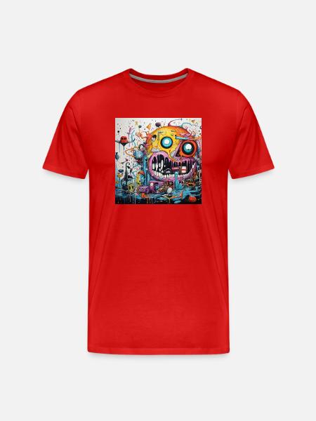 Monster Doodle 4 - T-shirt bio Premium Homme - rouge