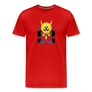 RENNFAHRER - AUTO - MONSTER - RENNAUTO - SPORT - Männer Premium Bio T-Shirt - Rot - Vorne - Damien (186cm)