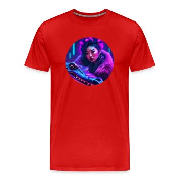 Gator Rave - Männer Premium Bio T-Shirt - Rot - Vorne - Damien (186cm)