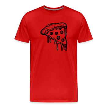 Pizza Restauration rapide Pizzeria - T-shirt bio Premium Homme - rouge - Devant - Damien (186cm)