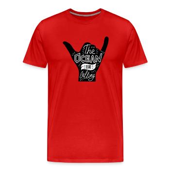 Wassersport - Männer Premium Bio T-Shirt - Rot - Vorne - Damien (186cm)