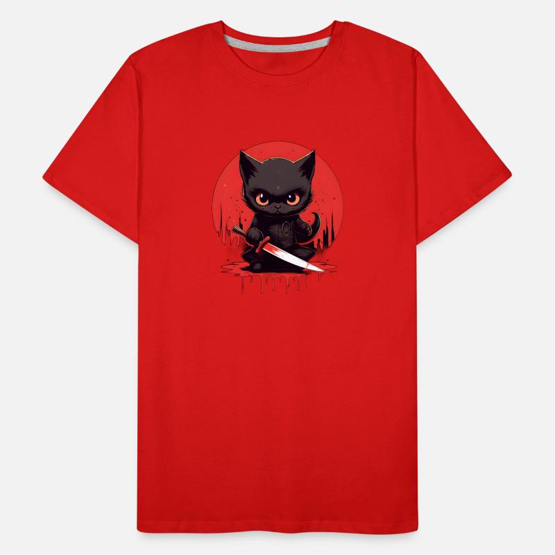 Chat noir assoiffé de sang T-shirt bio Premium Homme