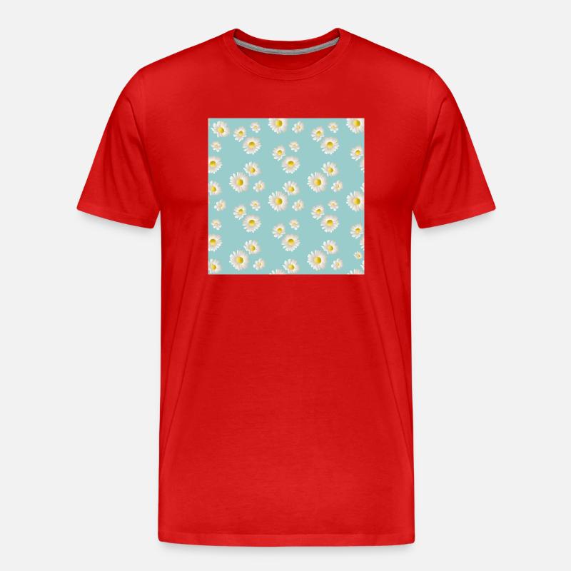 Gänseblümchen Daisy Flower - Männer Premium Bio T-Shirt - Rot