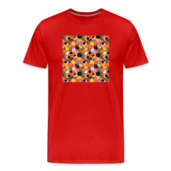 Abstract Seamless Pattern Shapes Lines Modern Art - Men's Premium Organic T-Shirt - red - Front - Damien (186cm)