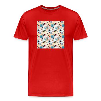 Abstract Seamless Pattern Shapes Lines Modern Art - Men's Premium Organic T-Shirt - red - Front - Damien (186cm)