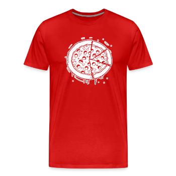 Pizza Restauration rapide Pizzeria - T-shirt bio Premium Homme - rouge - Devant - Damien (186cm)