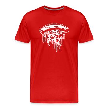 Pizza Restauration rapide Pizzeria - T-shirt bio Premium Homme - rouge - Devant - Damien (186cm)
