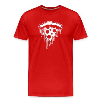 Pizza Restauration rapide Pizzeria - T-shirt bio Premium Homme - rouge - Devant - Damien (186cm)