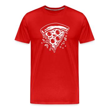 Pizza Restauration rapide Pizzeria - T-shirt bio Premium Homme - rouge - Devant - Damien (186cm)