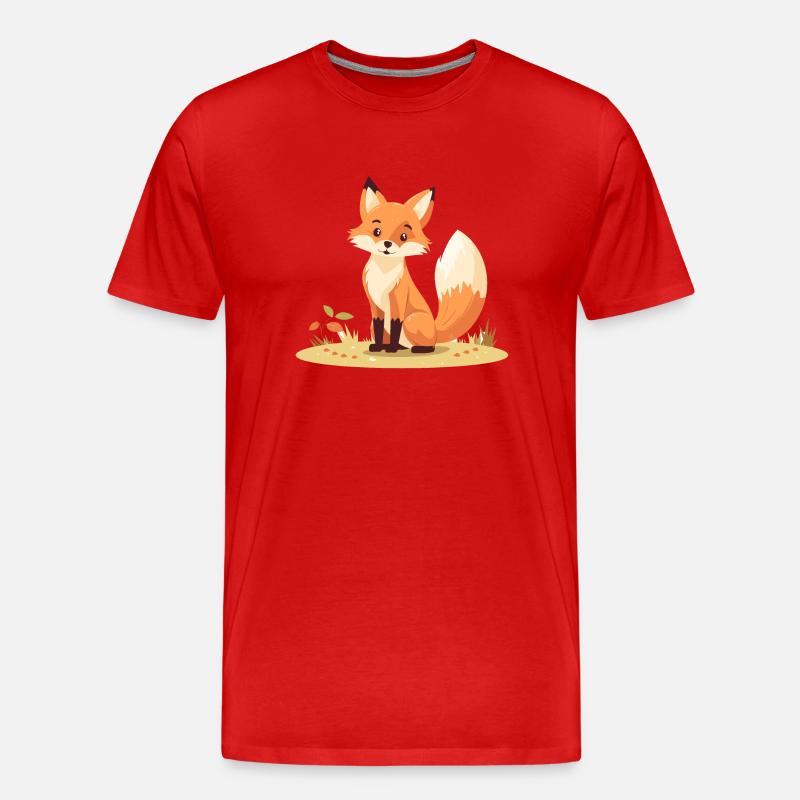 Junger Fuchs Clipart Rotfuchs - Männer Premium Bio T-Shirt - Rot