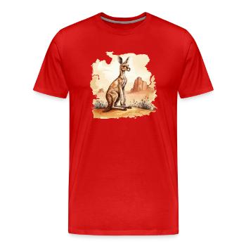 Kangaroo Baby Kangaroo Marsupial Kangaroo - Men's Premium Organic T-Shirt - red - Front - Damien (186cm)