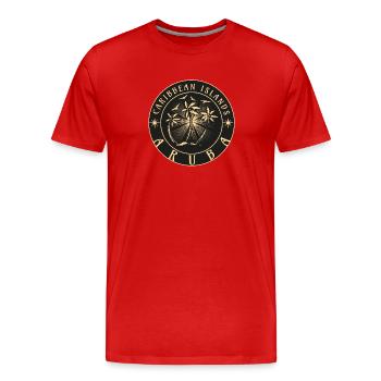 Aruba Karibische Insel Vintage - Männer Premium Bio T-Shirt - Rot - Vorne - Damien (186cm)