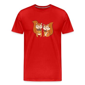 Wildtiere - Männer Premium Bio T-Shirt - Rot - Vorne - Damien (186cm)