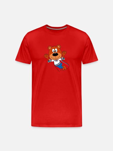 TEDDY - SUPERHELD - TEDDYBÄR - KINDER - BABYS - Männer Premium Bio T-Shirt - Rot