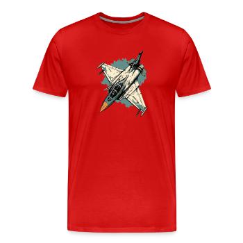 Blue storm plane - Men's Premium Organic T-Shirt - red - Front - Damien (186cm)