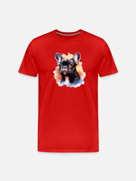 French Bulldog - Men's Premium Organic T-Shirt - red