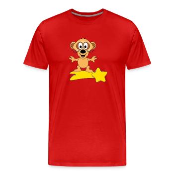 ERDMÄNNCHEN - STERNSCHNUPPE - SURFER - TIER - Männer Premium Bio T-Shirt - Rot - Vorne - Damien (186cm)