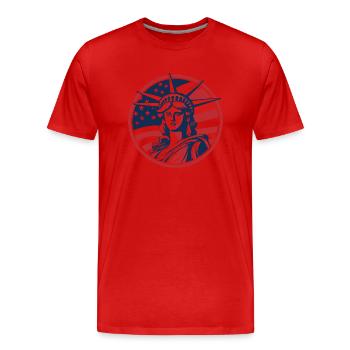 Statue of Liberty illustration - Men's Premium Organic T-Shirt - red - Front - Damien (186cm)
