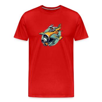 Drohnen-Flugzeug - Männer Premium Bio T-Shirt - Rot - Vorne - Damien (186cm)