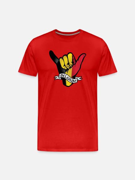 Belgium Shaka - Men's Premium Organic T-Shirt - red