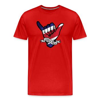 Costa Rica Shaka - Männer Premium Bio T-Shirt - Rot - Vorne - Damien (186cm)