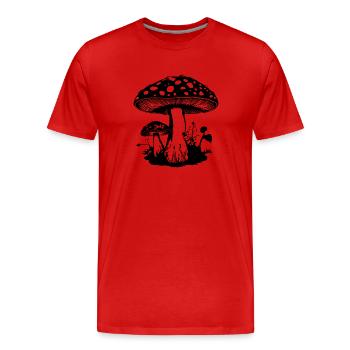 Champignon Cueilleur de champignons Champignons Champignons - T-shirt bio Premium Homme - rouge - Devant - Damien (186cm)