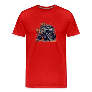 Monster truck Turbo Monster - Men's Premium Organic T-Shirt - red - Front - Damien (186cm)