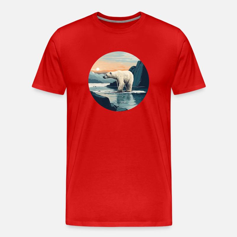 Eisbär - Männer Premium Bio T-Shirt - Rot
