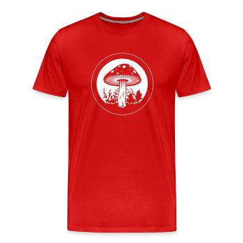 Champignon Cueilleur de champignons Champignons Champignons - T-shirt bio Premium Homme - rouge - Devant - Damien (186cm)