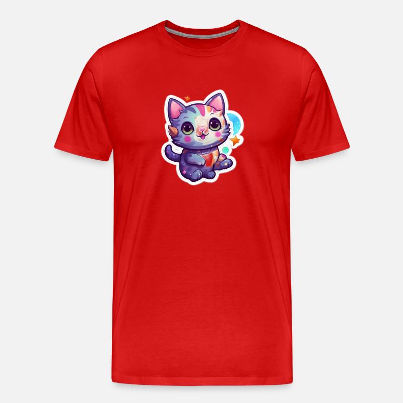 a cute little kitty - Männer Premium Bio T-Shirt - Rot