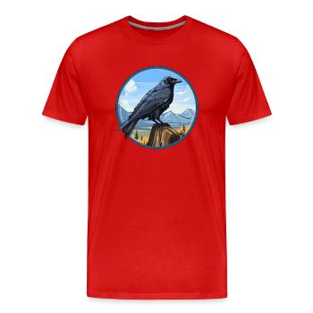 Raven - Men's Premium Organic T-Shirt - red - Front - Damien (186cm)
