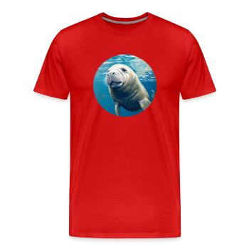 Seekuh - Männer Premium Bio T-Shirt - Rot - Vorne - Damien (186cm)
