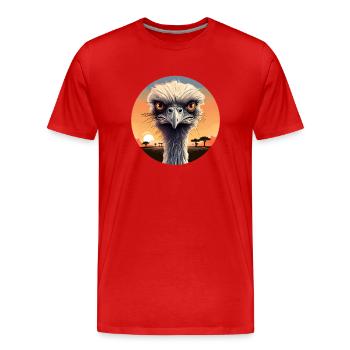 Autruche - T-shirt bio Premium Homme - rouge - Devant - Damien (186cm)