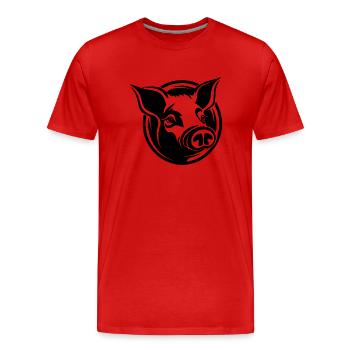 Pig Piggy Sow - Men's Premium Organic T-Shirt - red - Front - Damien (186cm)
