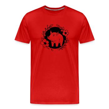 Pig Piggy Sow - Men's Premium Organic T-Shirt - red - Front - Damien (186cm)