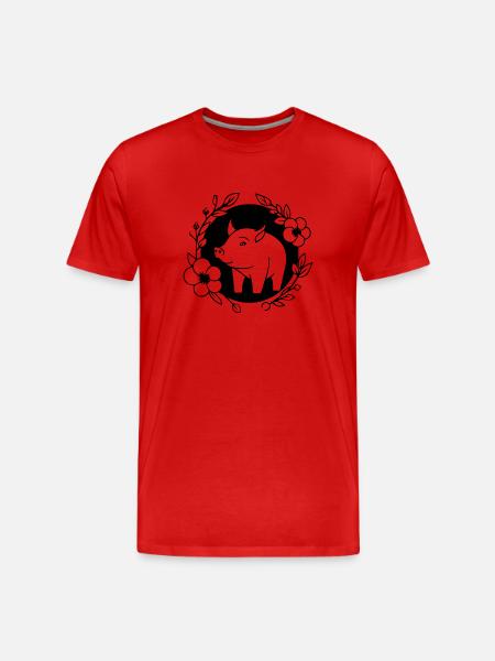 Pig Piggy Sow - Men's Premium Organic T-Shirt - red
