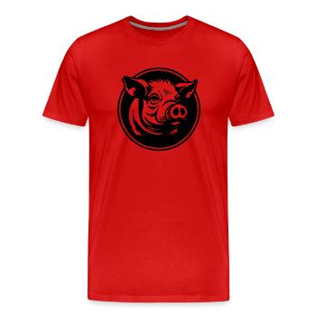 Pig Piggy Sow - Men's Premium Organic T-Shirt - red - Front - Damien (186cm)