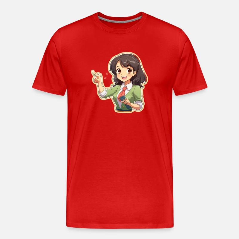 Anime Teach: Fun Explainer - Männer Premium Bio T-Shirt - Rot