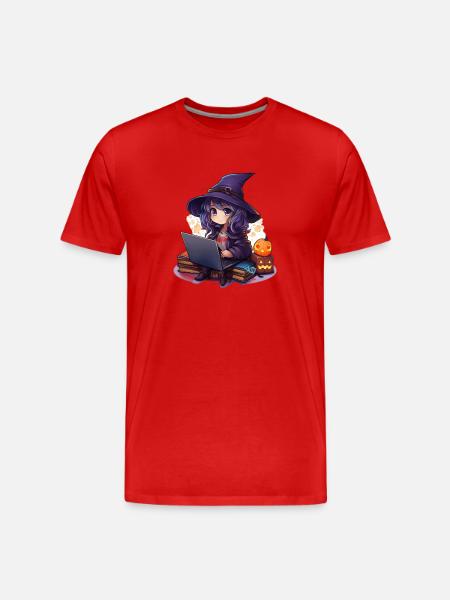 "Enchanting Witch Magic: Cartoonish Cutie!" - Men's Premium Organic T-Shirt - red