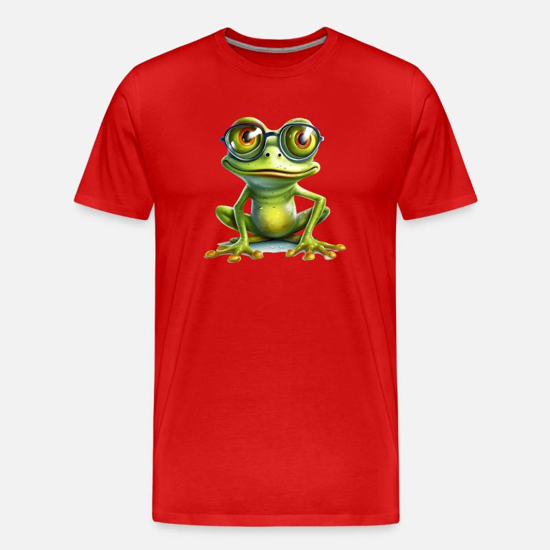 Frösche brauchen eigentlich keine Brille - Männer Premium Bio T-Shirt - Rot