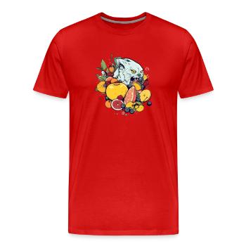Eko le mangeur de fruits - T-shirt bio Premium Homme - rouge - Devant - Damien (186cm)