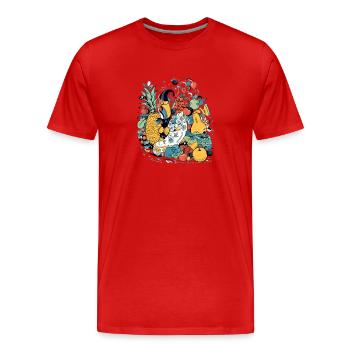 The strange fruits - Men's Premium Organic T-Shirt - red - Front - Damien (186cm)