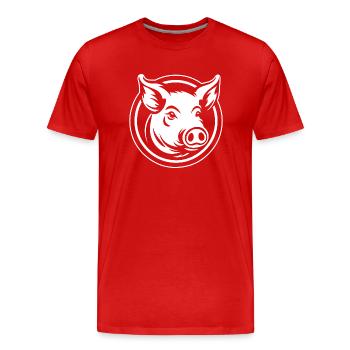 Truie cochonne - T-shirt bio Premium Homme - rouge - Devant - Damien (186cm)
