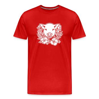 Pig Piggy Sow - Men's Premium Organic T-Shirt - red - Front - Damien (186cm)