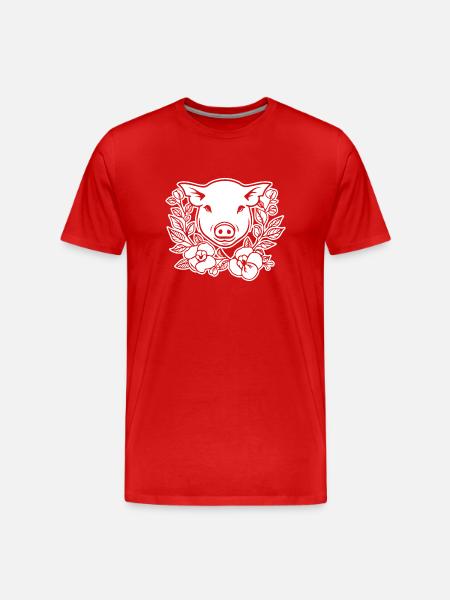 Pig Piggy Sow - Men's Premium Organic T-Shirt - red