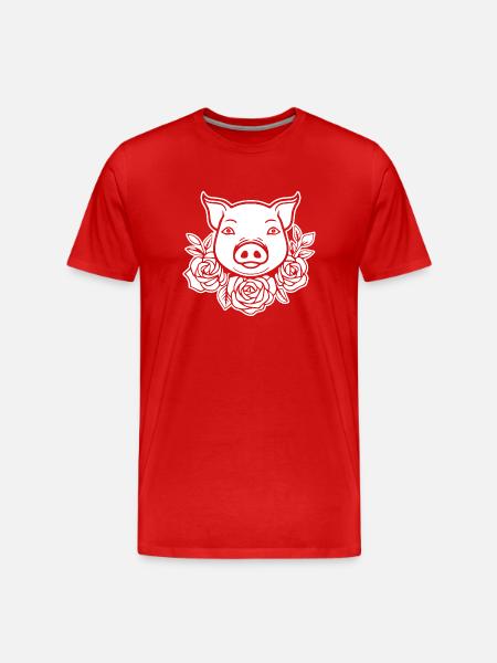Pig Piggy Sow - Men's Premium Organic T-Shirt - red