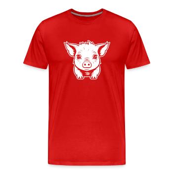 Truie cochonne - T-shirt bio Premium Homme - rouge - Devant - Damien (186cm)