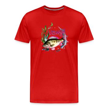 Femme de mer robuste Découvrez le style perche maritime! - T-shirt bio Premium Homme - rouge - Devant - Damien (186cm)