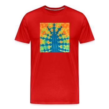 Modèle de matrice de tye - T-shirt bio Premium Homme - rouge - Devant - Damien (186cm)